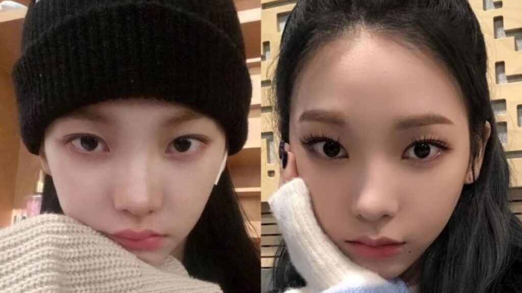 カリナのすっぴんとメイク姿