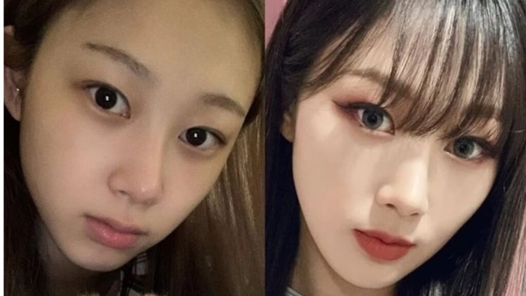 ジゼルすっぴんとメイク姿